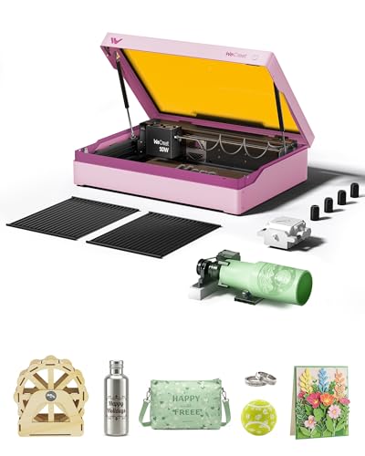 WECREAT Vista 10W Laser Engraving Machine with 9-in 1 Rotary, Smart HD Camera, Compact Diode Desktop Laser Engraver for Beginners DIY Hobbyist Wood Leather Glass Metal Jewelry Gifts Making WECREAT