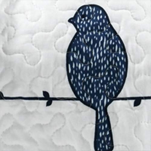 Lush Decor Rowley Birds Reversible Throw Blanket, 50" W x 60" L, Navy - Throw Blankets for Bed - Couch Blanket - Farmhouse Throw Blanket for Couch Lush Decor