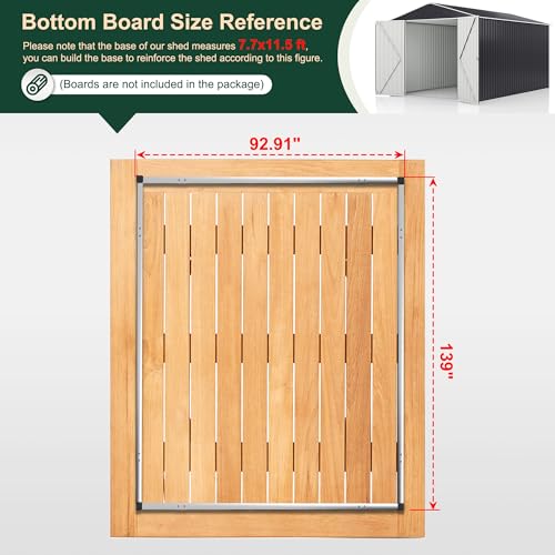 AirWire 8x12 FT Outdoor Storage Shed, Garden Shed with Updated Frame Structure and Lockable Doors, Metal Tool Sheds for Backyard Garden Patio Lawn, Grey AirWire