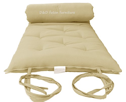 D&D Futon Furniture Tan Traditional Japanese Floor Futon Mattress 3 X 30 X 80, Shiki Futon Filled with Cotton, Foam, Polyester Fiber D&D Futon Furniture