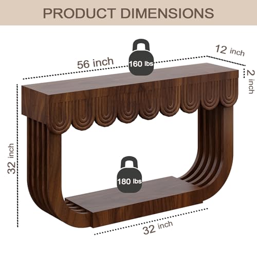 Mid-Century Modern Console Table for Entryway with Fluted 3 Drawers, Sofa Table for Hallway Foyer - Behind Couch Storage, Entryway Table for Living Room Front Door, Entrance Tables DGpoco