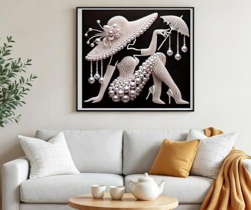 5D Diamond Painting Kits for Adults, Elegant Women Diamond Art Kits for Adults Beginner, DIY Special Shaped Rhinestones Crystal Art Diamonds Dot Gem Painting for Home Wall Decor 11.8x11.8inch BYGFHLYW