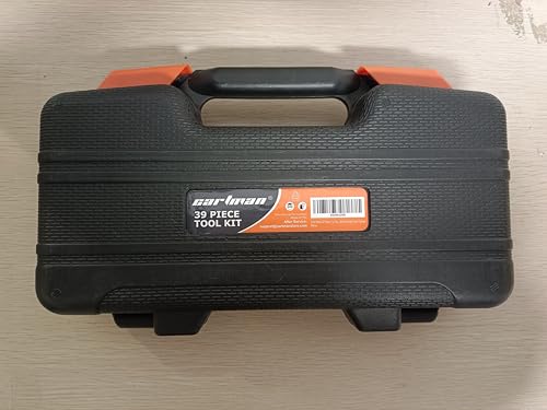 CARTMAN 39 Piece Tool Set General Household Hand Kit with Plastic Toolbox Storage Case Orange CARTMAN