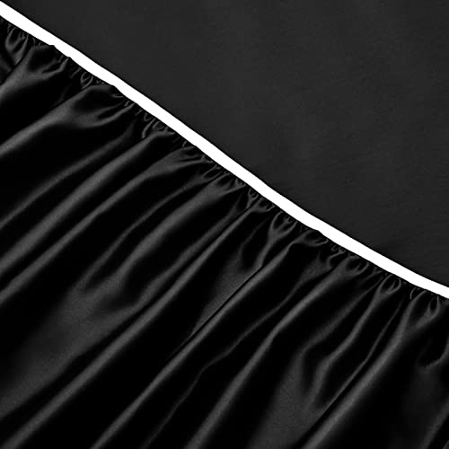 Horbaunal 4 Piece Satin Sheet Set Twin Size Luxury Silky & Soft Black Satin Twin Bed Sheet Set with 16" Deep Pocket, 1 Fitted Sheet, 1 Flat Sheet, 2 Pillowcases Horbaunal