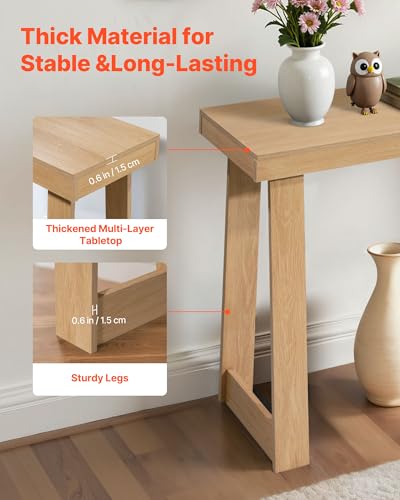 VEVOR 36 in Console Table, Modern Desk Behind The Couch, Wooden Rectangle Entrance Desk, Narrow Long Sofa Table Accent Stand, Ideal for Hallway, Bedroom, Living Room, Foyer, Easy Assembly, Natural VEVOR