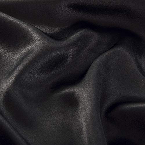 P Pothuiny Satin Fitted Sheet Twin XL Size, 1 Single Fitted Sheet Only, Extra Soft Deep Pocket Bottom Bed Sheets Mattress Cover Fits 12" to 16", Wrinkle Free, Fully Elasticized (Black) P Pothuiny