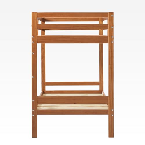 Caramel Twin-Size Children's Bunk Bed Frame by Walker Edison Walker Edison