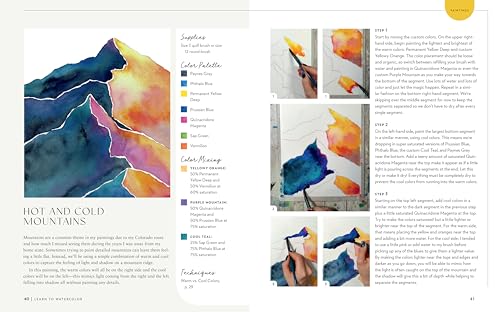 Learn to Watercolor: 20 Step-by-Step Beginner-Friendly Lessons on Watercolor Paper - Includes Watercolor Pad with Sketches – No Drawing Required! (Watercolor This Book) WoodArtSupply