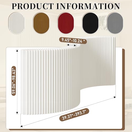 Room Divider Screen - Paper Room Divider,Portable Folding Divider for Office Room, Studio, Dorm & Retail Spaces, Indoor Folding Portable Partition Screen (Brown) Tazyee