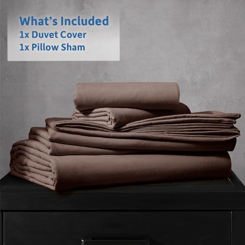 Nestl Twin Duvet Cover Set - Soft Prewashed Chocolate Brown Duvet Cover Twin/Twin XL, 2 Piece, with Zipper Closure, 1 Duvet Cover 68x90 inches and 1 Pillow Sham