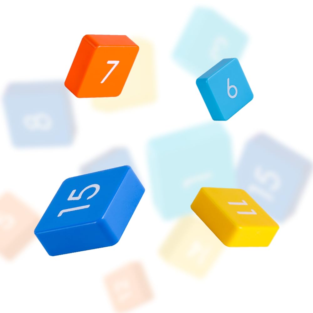 LiangCuber QY Toys Macaron Color 4x4 Klotski Puzzle Magnetic Sliding Number Puzzle,15-Digit Version ABS Brain Teasers Toy Tangram Jigsaw Intelligence (2024 Edition) LiangCuber