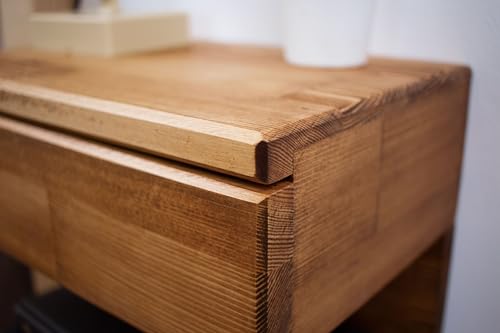 WOODCHES Floating Nightstand Side Accent or End Table with Storage Drawer, Wood Bedside Shelf, Handmade Floating Table (CAPE TOWN) WOODCHES