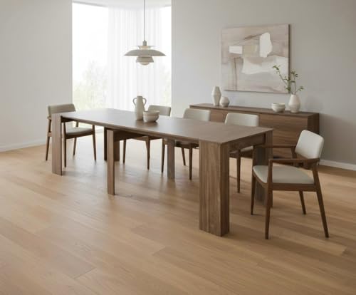 BAYYELL 20" to 118.5" Extendable Console to Dining Table, Transformer Dining Table for 2-12 People, Space-Saving Modern Large Table, Expanding Dining Room Table, Gray BAYYELL