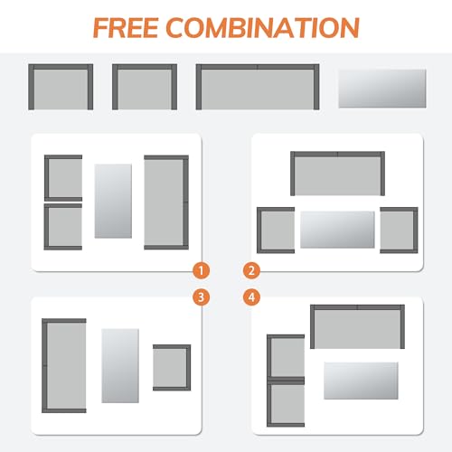 Seogwisam 4 Piece Patio Furniture Set,Outdoor Wicker Conversation Sets,Rattan Sectional Sofa w/Coffee Table,Seat Cushions for Backyard Porch Garden Poolside (Gray/Gray) Seogwisam