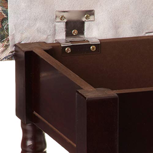 Frenchi Furniture Foot Stool, 13.2"D x 17.84"W x 5.12"H, Cherry Frenchi Furniture