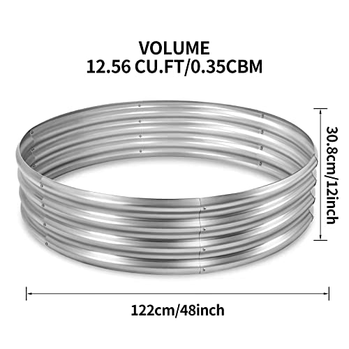 Land Guard Galvanized Raised Garden Bed Kit, Round Large Metal Galvanized Planter Raised Garden Boxes Outdoor… Land Guard