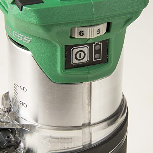 Metabo HPT 18V MultiVolt Cordless Trim Router | Tool Only - No Battery | Variable Speed Brushless Motor | Lifetime Tool Warranty | 1/4-Inch and 3/8-Inch Collets Included | M1808DAQ4 Metabo HPT