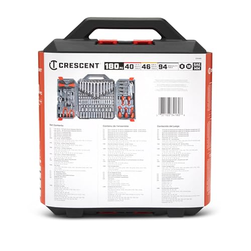 Crescent 180 Piece Professional Tool Set in Tool Storage Case - CTK180 Crescent