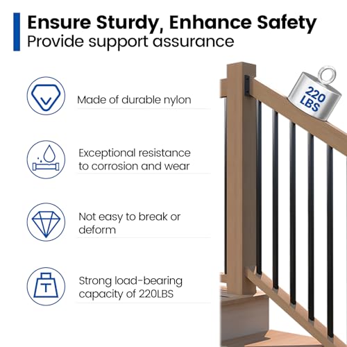 Muzata 20Pcs Deck Railing Brackets Connectors Rail Support Kit for 2x4(1.5"×3.5") Railing with 124pcs Screws Wooden Fence Handrail Wood Railing System Cable Railing Baluster Railing, WT11 Muzata