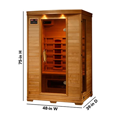 HeatWave BSA2406 2-Person Deluxe Ceramic Infrared Sauna, 1-2, Hemlock Blue Wave