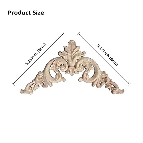 Aiminjey 20 Pcs Decorative Wood Flower Carved Appliques Corner Onlay 3.1 x 3.1 inch DIY Unpainted Solid Wooden Carved Corner Decal for Furniture Aiminjey