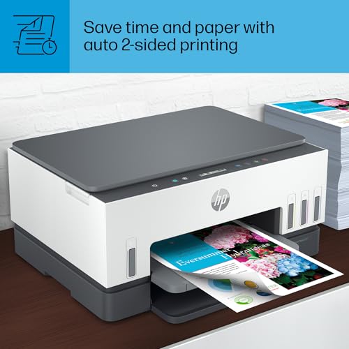 HP Smart -Tank 6001 Wireless Cartridge-Free all in one printer, this ink -tank printer comes with up to 2 years of ink included, with mobile print, scan, copy (2H0B9A) HP
