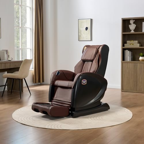 KEIKI 2026 Massage Chair Full Body, Zero Gravity Recliner, Upgraded Calf & Foot Rollers, Waist & Leg Heating, Bluetooth Speaker and Remote Control, Brown KEIKI