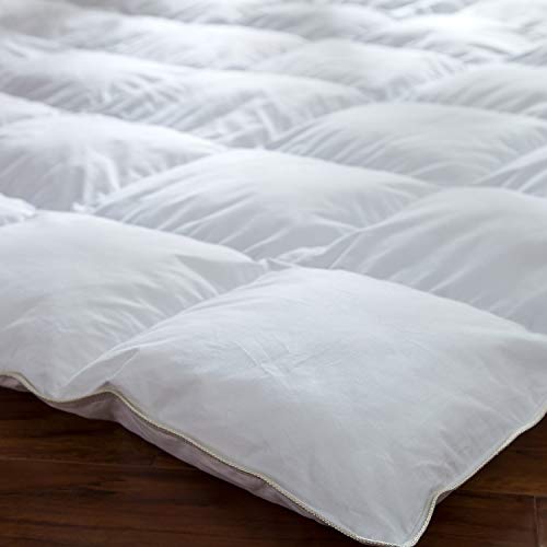 EGYPTIAN BEDDING 600-Thread-Count Egyptian Cotton Siberian Goose Down Comforter, 70 oz. Fill Weight, Solid White (King Size) EGYPTIAN BEDDING