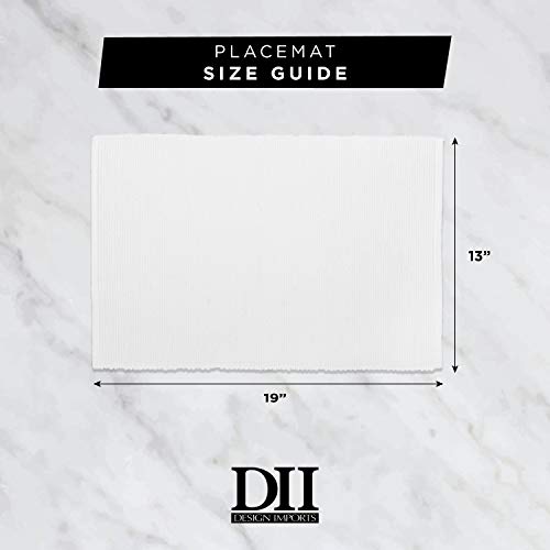 DII Heavyweight Fringed Check Tabletop Collection, Placemat Set, 13x19, Gray, 6 Piece DII