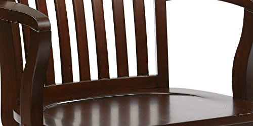 OSP Home Furnishings Deluxe Wood Banker's Desk Chair with Adjustable Height, Locking Tilt, and Heavy Duty Base, Espresso OSP Designs