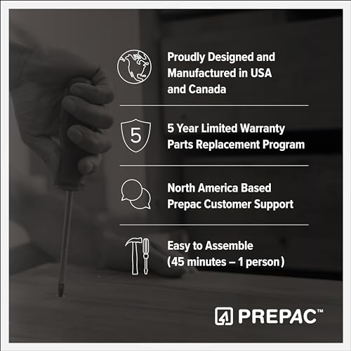 Prepac Simply Modern Nightstand Bedside Table, White Nightstand for Bedroom, End Table with 3 Drawers 26.5" W x 26.75" H x 16" D Prepac