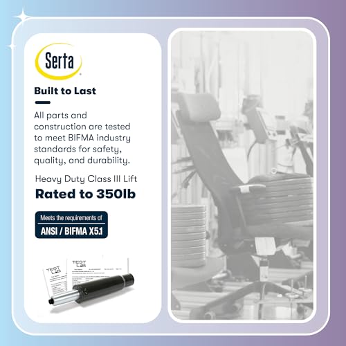 Serta Fairbanks Big & Tall Executive Office Chair, Ergonomic Comfy High-Back ComputerChairs with Lumbar Support, Semi-Plush Seat Cushion, Padded Armrests, Nylon Swivel Base, Bonded Leather, Brown Serta