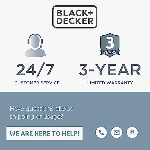 BLACK+DECKER 25 Ft. Retractable Extension Cord Reel With 4 Outlets, 2 USB Ports, Multi-Plug Extension, On/Off Switch & Heavy-Duty 16AWG SJT Cable Black + Decker