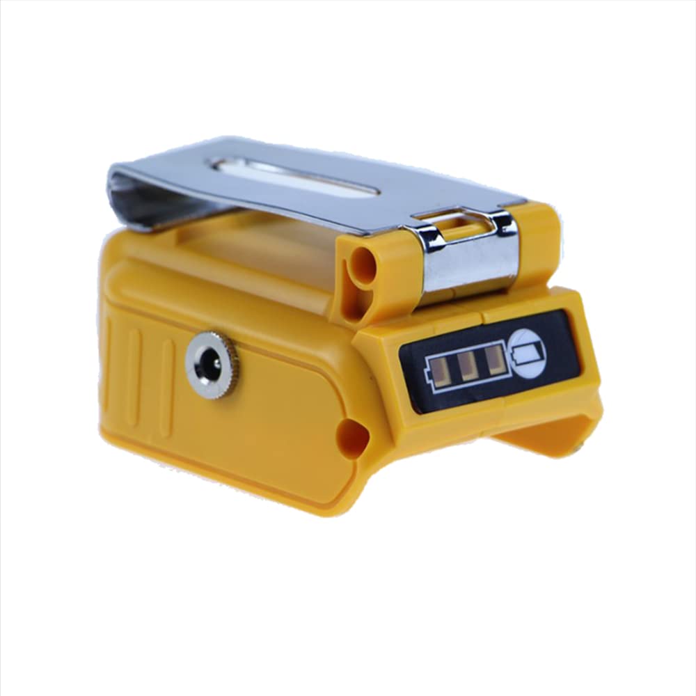 Battery Charger Adapter for DeWalt 18V 20V MAX Battery, with DC&USB Interfaces, Led Light,Suit for Drill, Audio, Router TopHomer