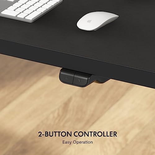 FLEXISPOT Standing Desk 55 x 28 Inches Stand Up Desk Workstation Home Office Computer Height Adjustable Desk (Black Frame + 55" Black Top 2 Packages) FLEXISPOT