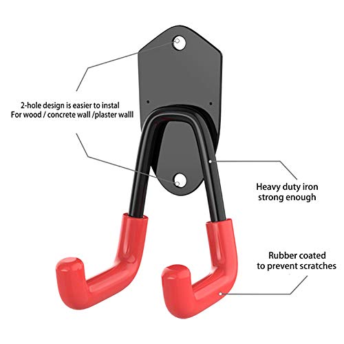 TORACK Garage Hooks Heavy Duty, 15 Pack Wall Mount Steel Utility Hooks&Hangers, Anti-Slip Rubber Coated, Garage Storage Organizer for Garden Tools, Power Tools, Ladders, Brooms, Bikes, Bulk Items TORACK