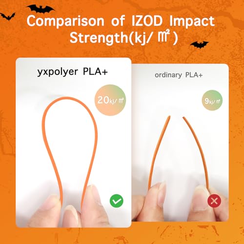YXPOLYER PLA+ Filament Food Safe PLA Plus Food-Grade 1.75mm 3D Printing Filament 1kg 2.2lbs with PC Reusable Spool fit AMS System and Most FDM 3D Printers, Orange yxpolyer