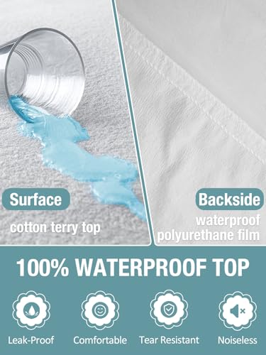 Bedecor Queen Waterproof Mattress Protector,Pee and Liquid Proof Cover for Pets, Elderly, and Incontinence, Fitted Deep Pocket for 9-18 Inch Deep Bedecor