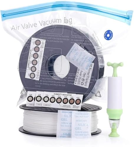 Sovol Vacuum Sealed Bags, Filament Storage Kit for 3D Printer, Vacuum Compression Storage Bags, Prevent and Monitor Moisture - 10 Bags with 1 Hand Pump, 10 Desiccant & 10 Humidity Indicator Cards Sovol