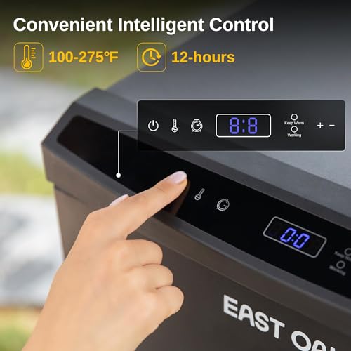 EAST OAK 30-inch Electric Smoker, Outdoor Smoker with Convenient Side Wood Chip Loader, 725 Sq Inches of Cooking, Digital Control and 4 Removable Racks for Outdoor Kitchen, BBQ, Backyard, Black EAST OAK