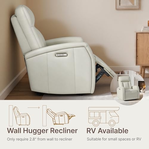 KISLOT Wall Hugger Power Recliner Chair with USB & Type-C Ports Faux Leather Recliner 135Β° Reclining Small Space Electric Sofa for RV Living Room Bedroom