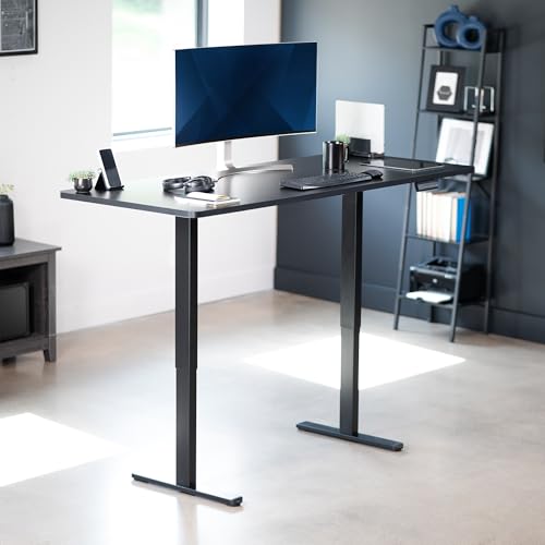VIVO Electric 71 x 30 inch Standing Desk, Dual Motor Memory Controller Height Adjustment, E2B Series, Solid One-Piece Black Top Black Frame, DESK-KIT-E2B71B VIVO