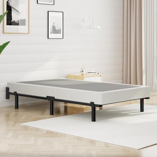 Awesofurni Twin Bed Frame, 7 Inch Basics Metal Bed Frame, Heavy Duty 9-Leg Base for Box Spring and Mattress, Noise-Free, Easy Assembly, Black Awesofurni