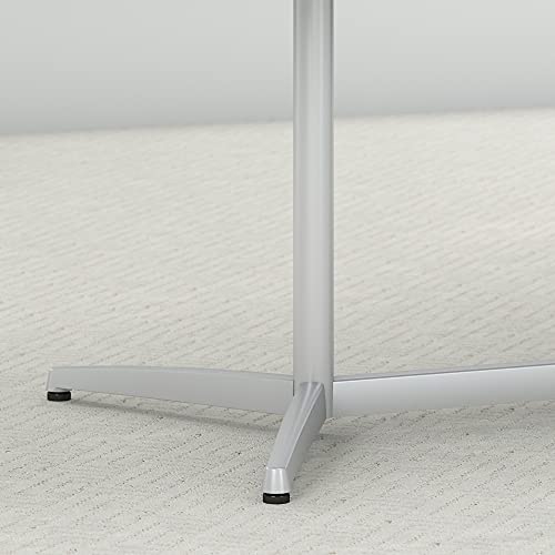 Bush Business Furniture 96W x 42D Boat Shaped Conference Table with Metal Base and Set of 8 High Back Office Chairs in Storm Gray Bush Furniture