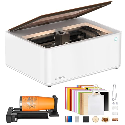 xTool M1 10W Laser Engraver with RA2, Class I Laser Engraver, 3-in-1 Laser Engraving Cutting, Blade Cutting, Supports Processing Glass, Cylindrical Objects xTool