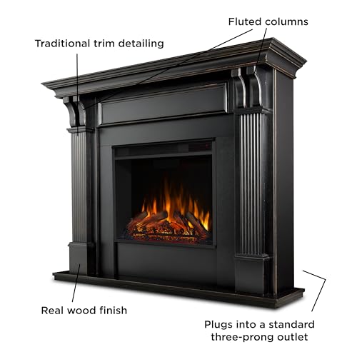 Real Flame Ashley 48" Electric Fireplace with Mantel for Living Room or Bedroom, Replaceable Fireplace Insert Heater, Realistic Log and Flame Effect, Remote Control, Timer Real Flame