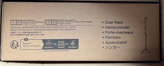 Pipishell Sturdy Wooden Coat Tree with 8 Hooks, 3 Adjustable Sizes for Clothes, Hat Stand Used in Bedroom/Office/Entryway, Brown Pipishell