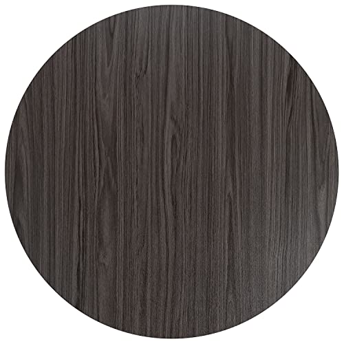 Flash Furniture Chapman 36" Round Multipurpose Conference Table, Business Meeting Table for Office and Conference Rooms, Rustic Gray Flash Furniture