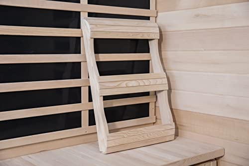 Heat Wave 4 Person Sauna Hemlock Wood Sonoma 9 Carbon Infrared Heaters MP3 Player Chromo Therapy Lighting 120V 2100W Heat Wave