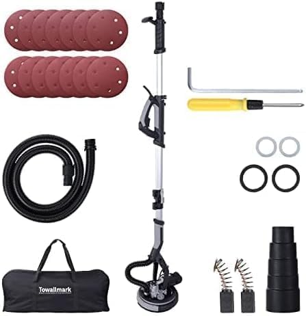 Drywall Sander, 750W Electric Drywall Sander with Vacuum Dust Collection 7 Variable Speed 900-1800 RPM with LED Light, 14 Pcs Sanding Discs, Extendable & Foldable Handle CHEINAUTO